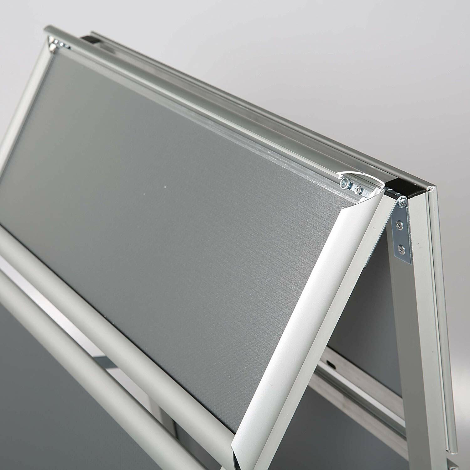 Sandwich Board Sidewalk Snap A-Frame Header Menu Holder Double Side 22×28 Silver