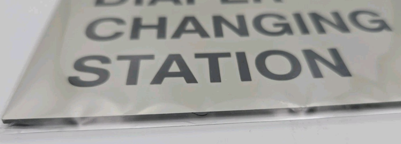Diaper Changing Station Sign Light Gray Large Restroom Baby Care Wall NEW