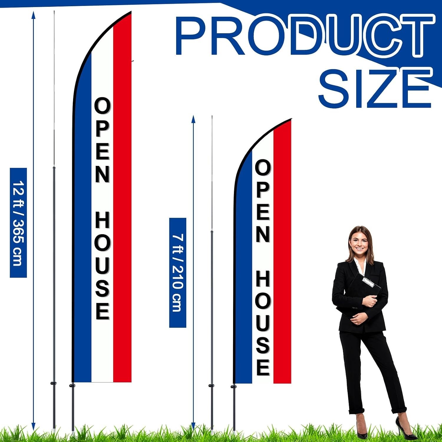 12ft Swooper Flag Pole Kit (2 Sets) – Portable, Durable, Tear Resistant Outdo…