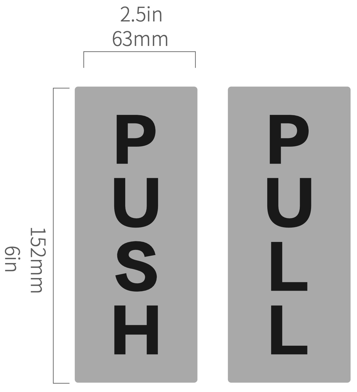 PUSH and PULL Door Sign Sticker Decal Vinyl Business Store Shop (3 Pack)