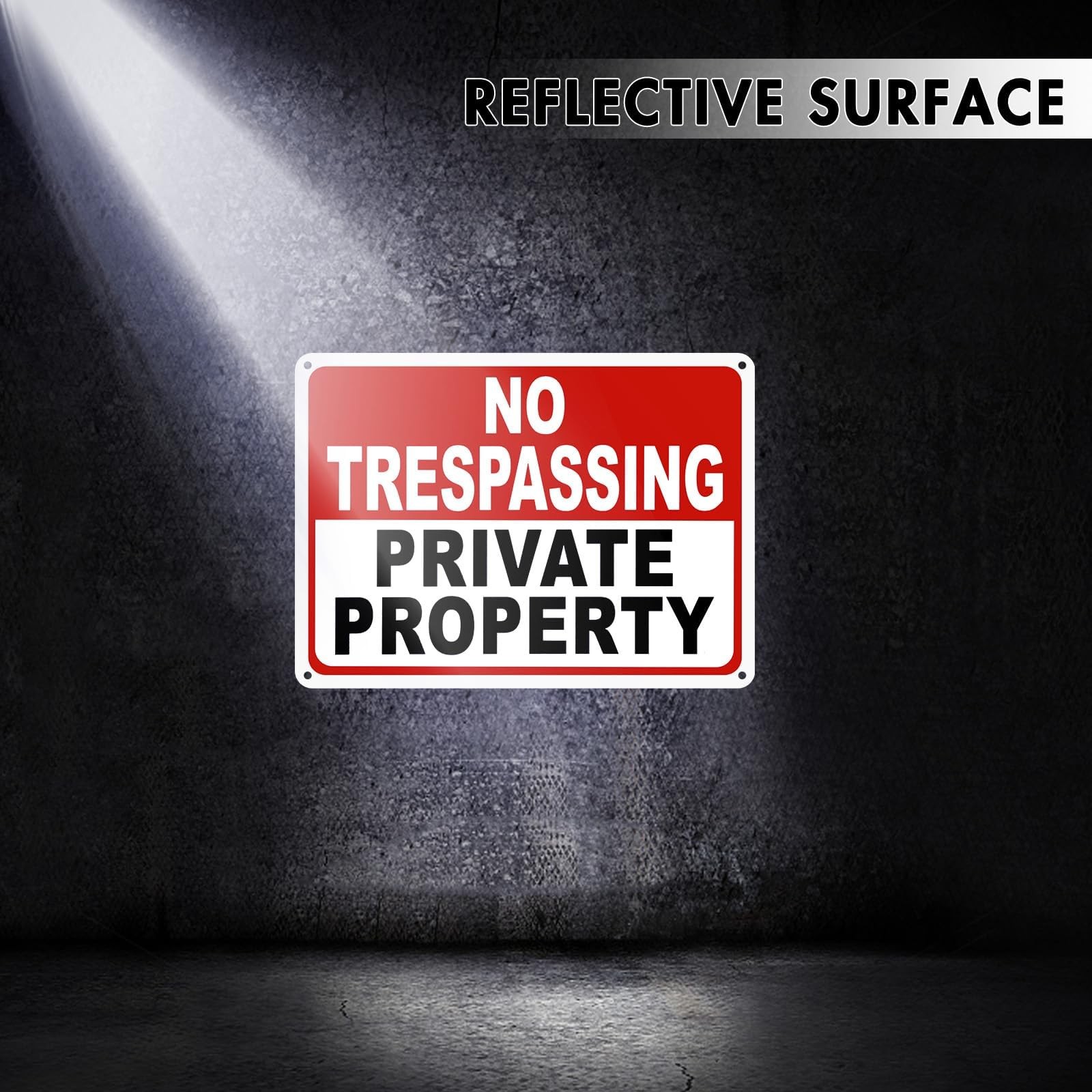 4 Pack Large No Trespassing Signs Private Property – 14X10 Inch 40 Mil Heavy Dut