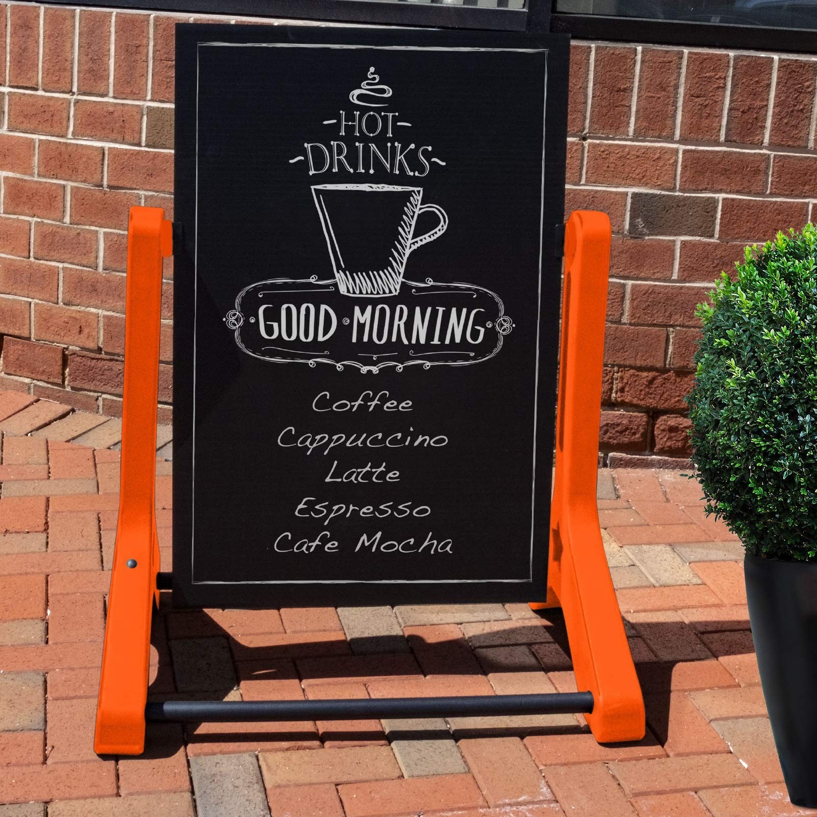 EXCELLO GLOBAL PRODUCTS Swinging Changeable Message Sidewalk Sign: 24&Prime; x 36&Prime; …