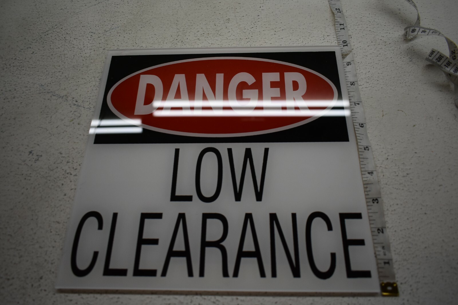 Bulk Lot 19 Danger Low Clearance 10&Prime; x 10&Prime; Acrylic Stick Back Signs Garage