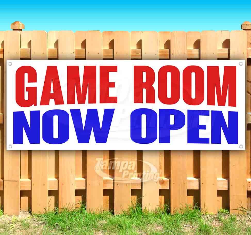 GAME ROOM NOW OPEN Advertising Vinyl Banner Flag Sign Many Sizes