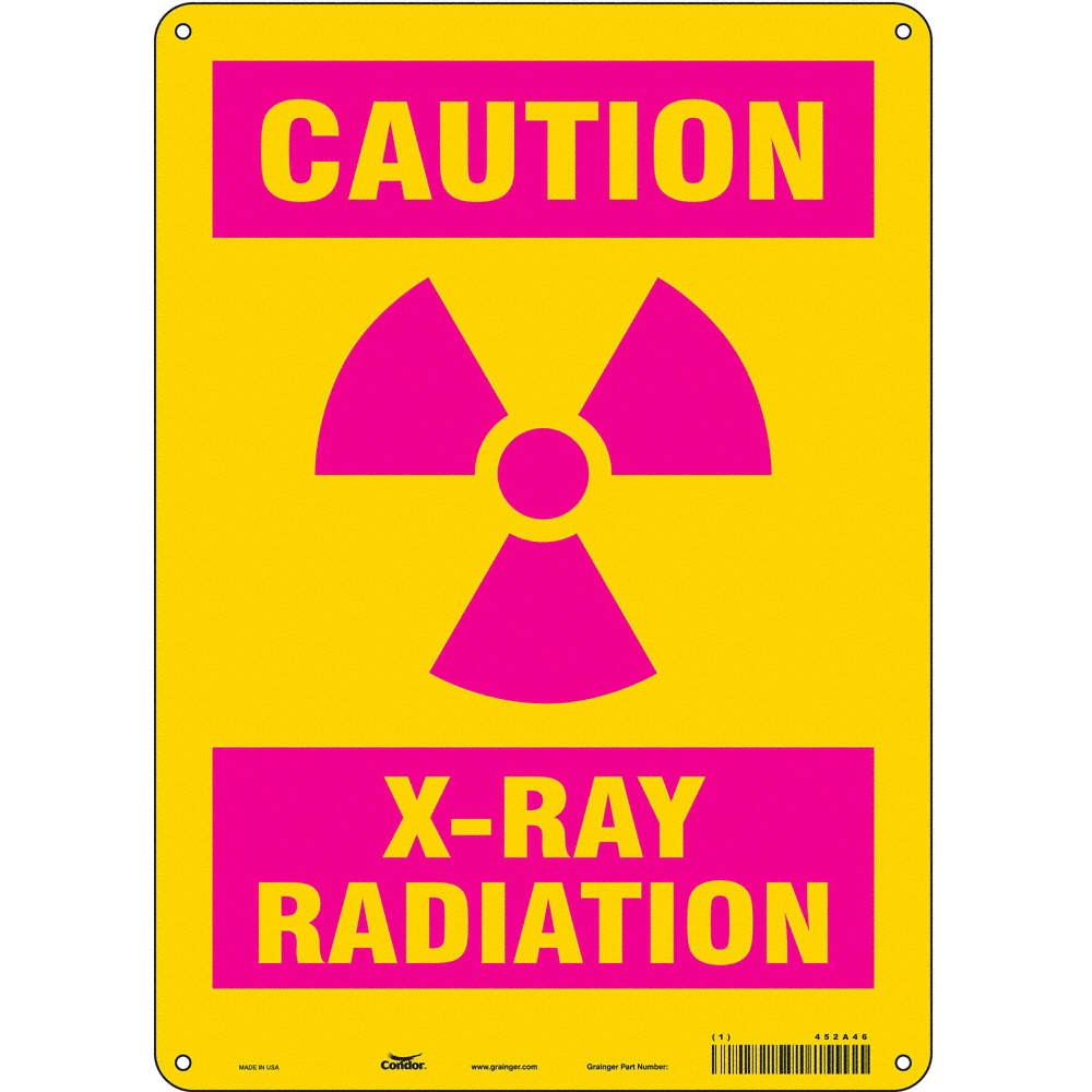 CONDOR 452A46 Safety Sign,14 inx10 in,Aluminum 452A46