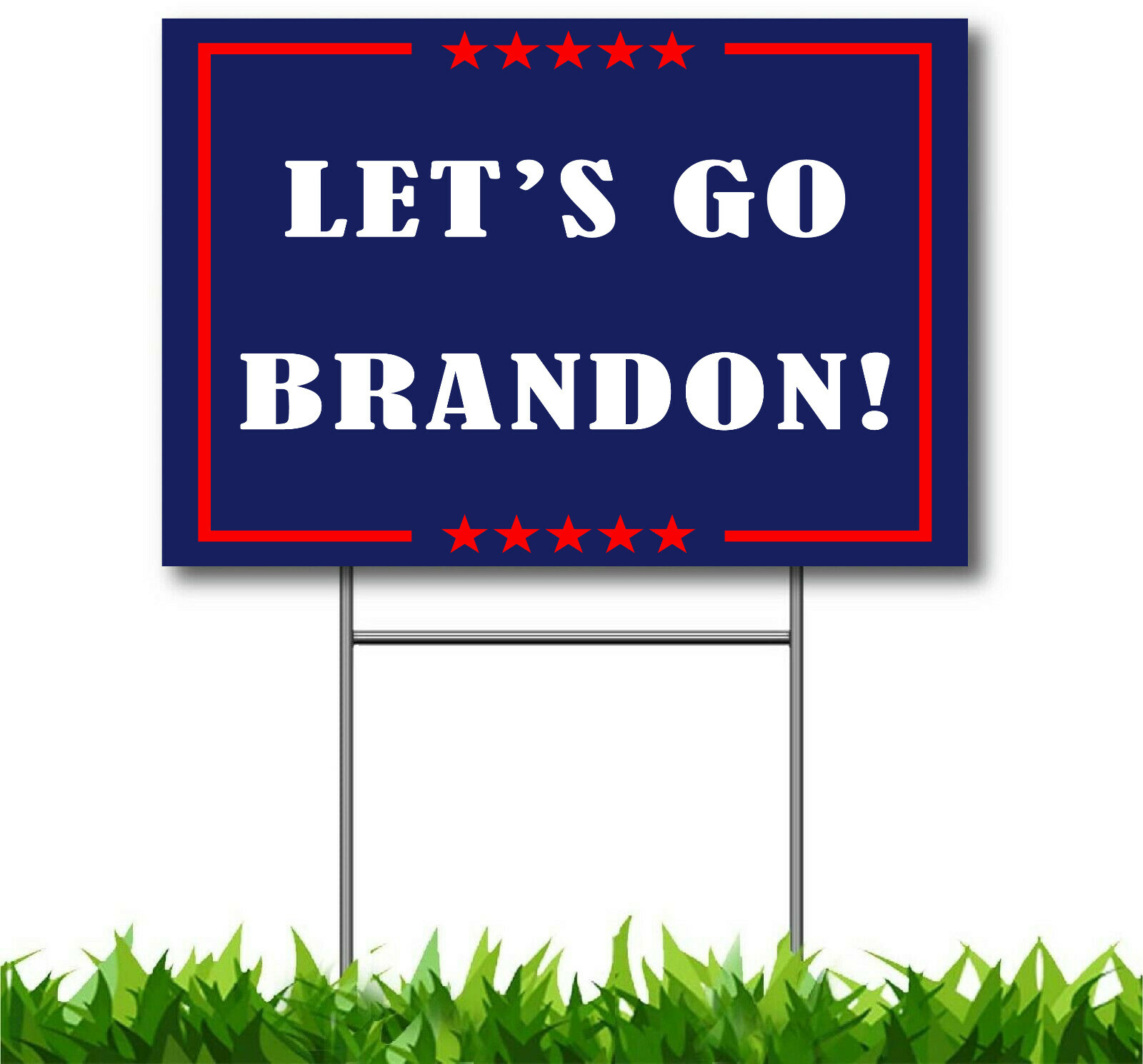LET&rsquo;S GO BRANDON YARD SIGN FJB WITH FREE STAKES MADE IN USA FAST SHIPPING
