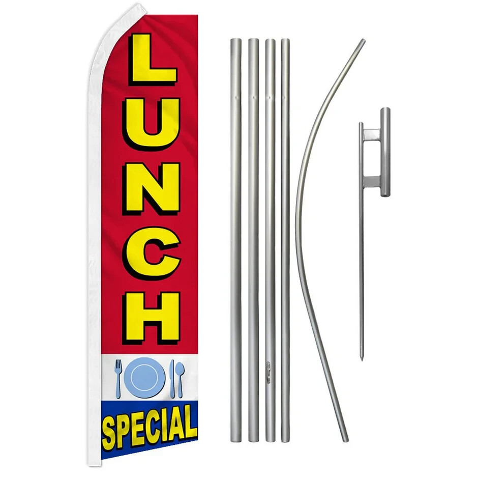 Lunch Special Swooper Advertising Flag & Pole Kit