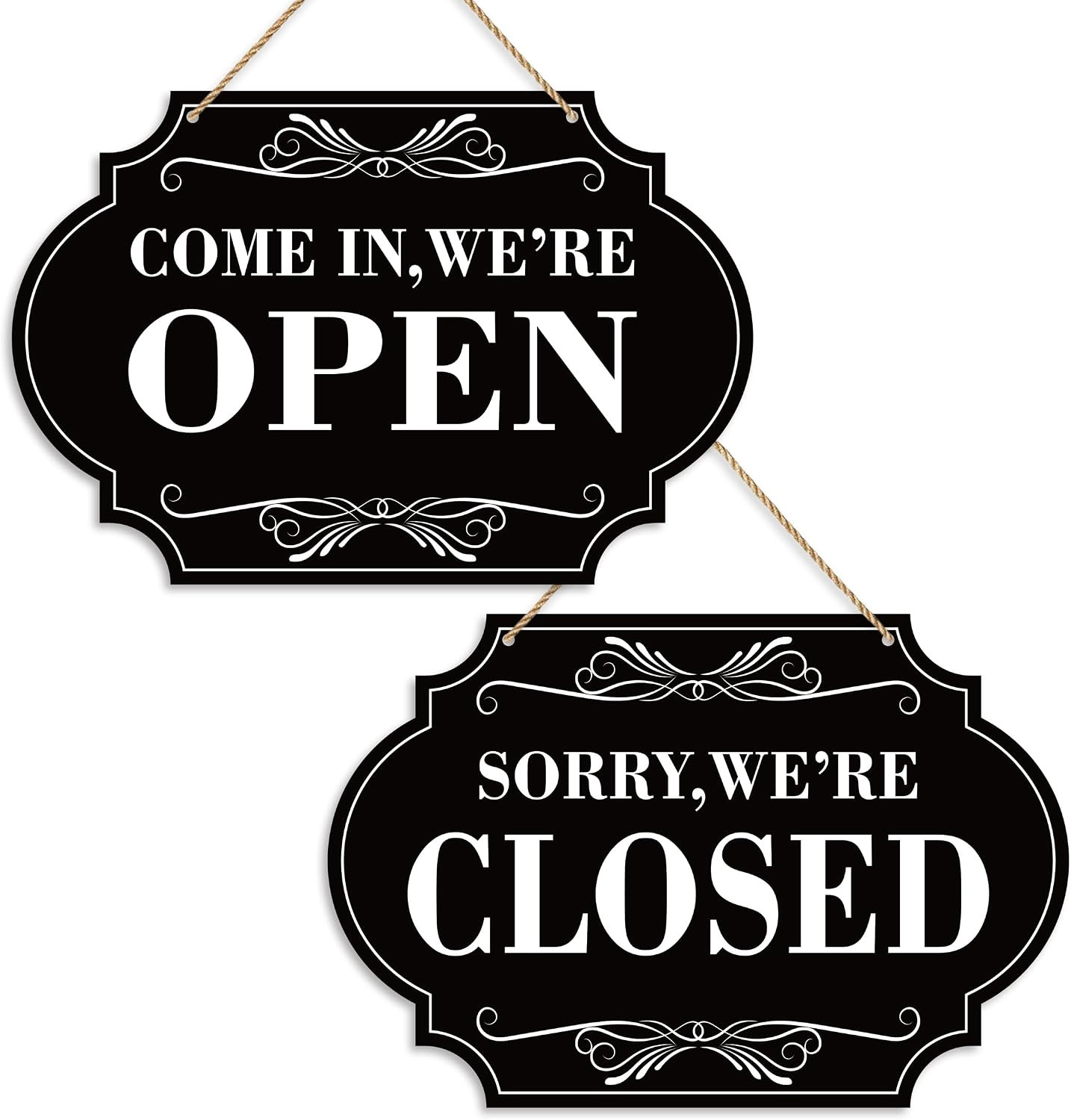 Open Closed Signs for Business, 11X8 Waterproof Double Sided Come in or Closed H