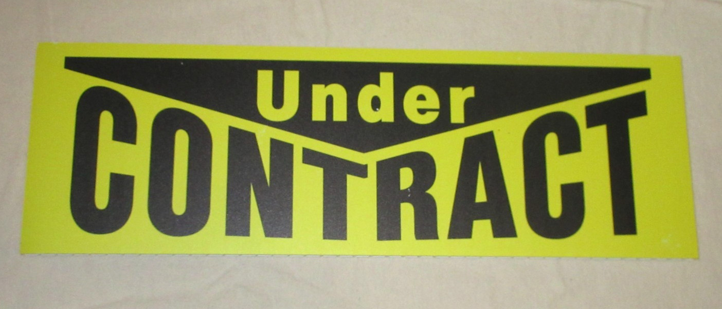 3 Corrugated Plastic Double Sided Sign Realtor Real Estate UNDER CONTRACT Yellow