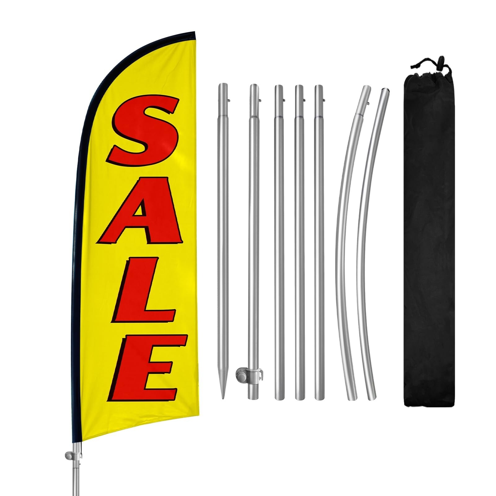 Sale Swooper Flag, 8FT Sale Signs for Business, Eye Catching Yard Sale Flag w…