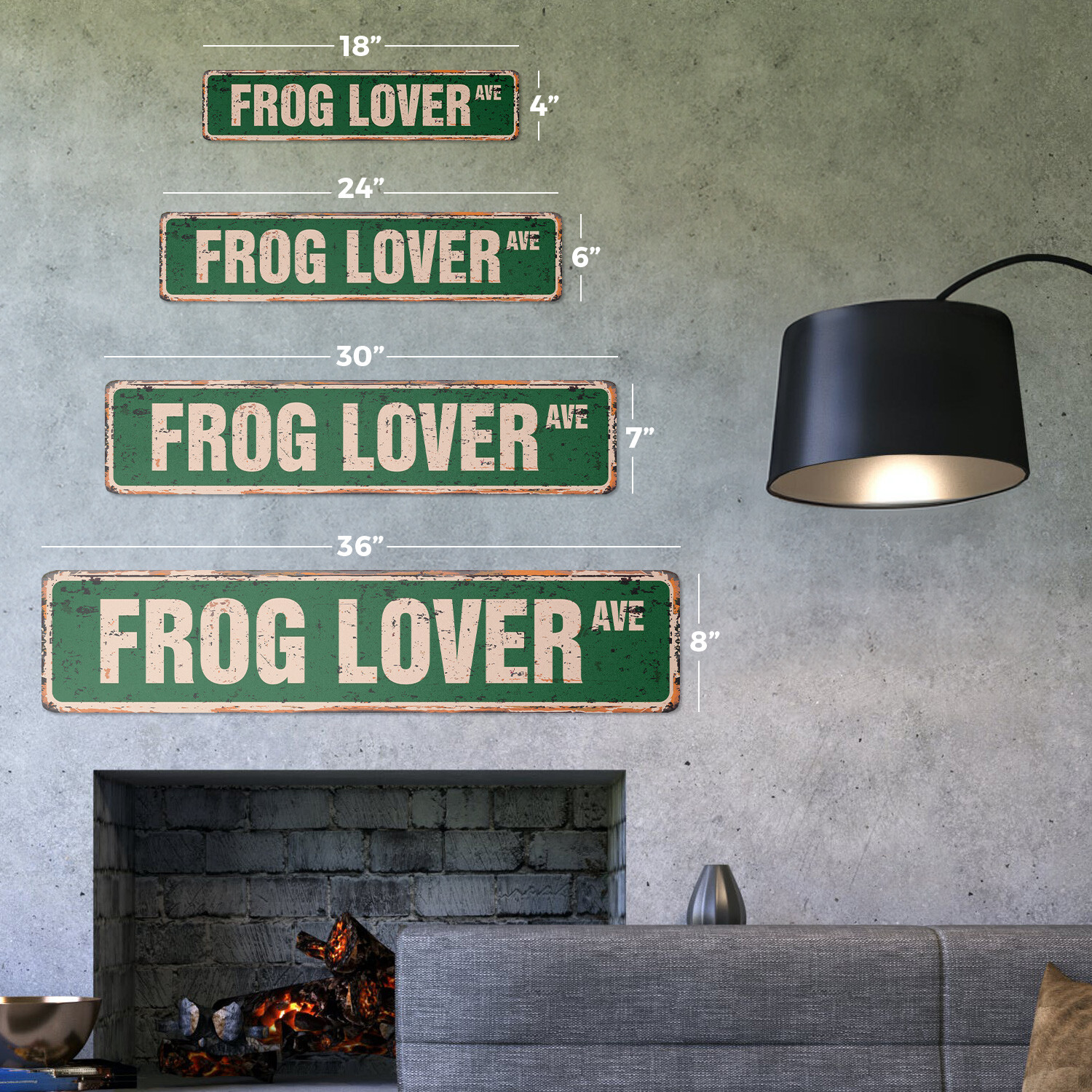 FROG LOVER Vintage Street Sign green amphibian collectible toad collector