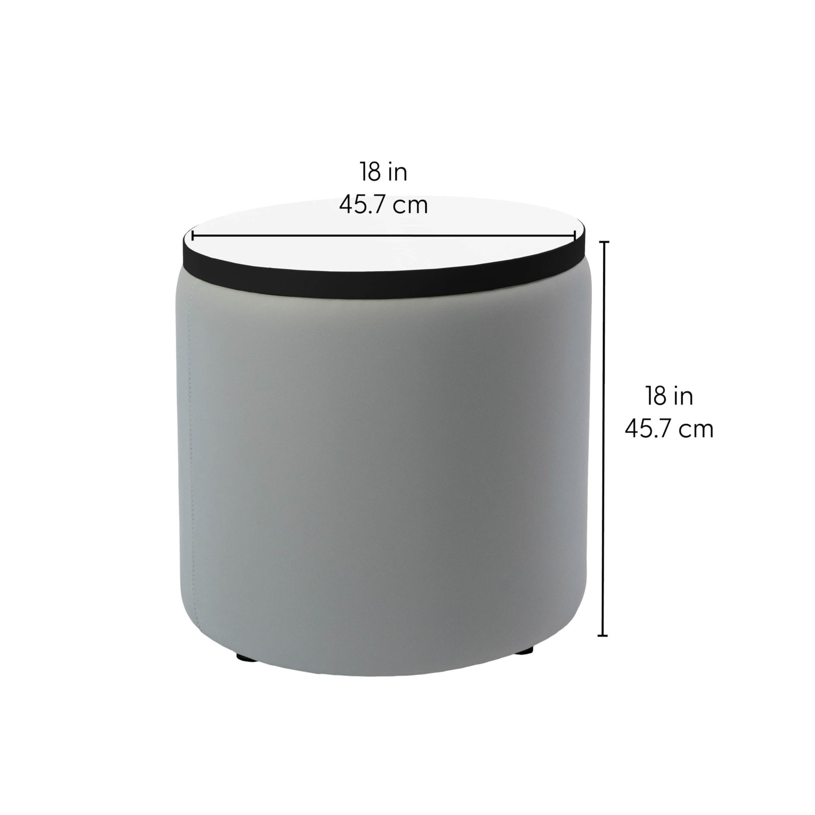 Factory Direct Partners FDP Pro Series Upholstered 18&Prime; Round Dry-Erase Ottoma…