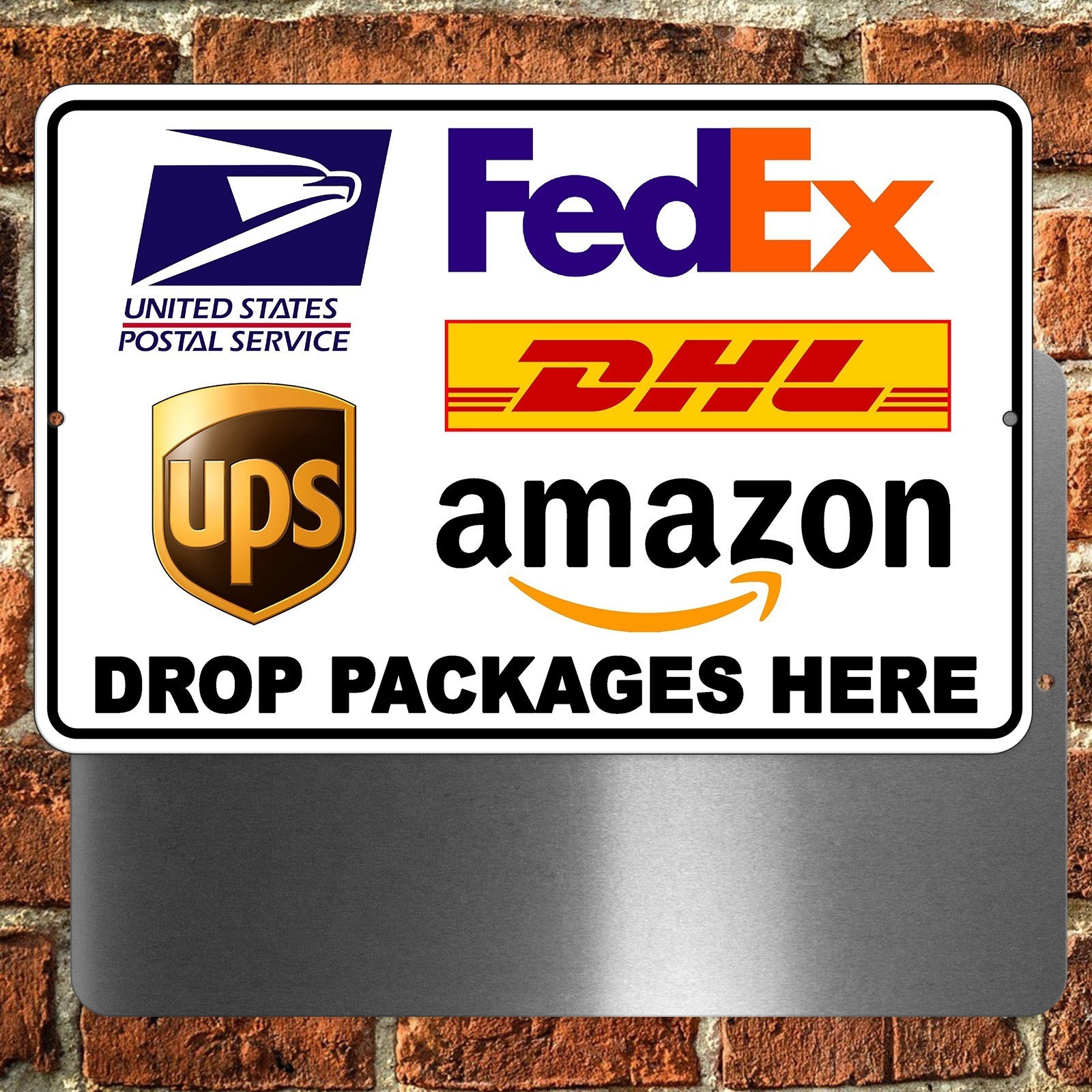 Delivery Instructions Drop Package Here Sign METAL or Decal USPS FedEx Amazon