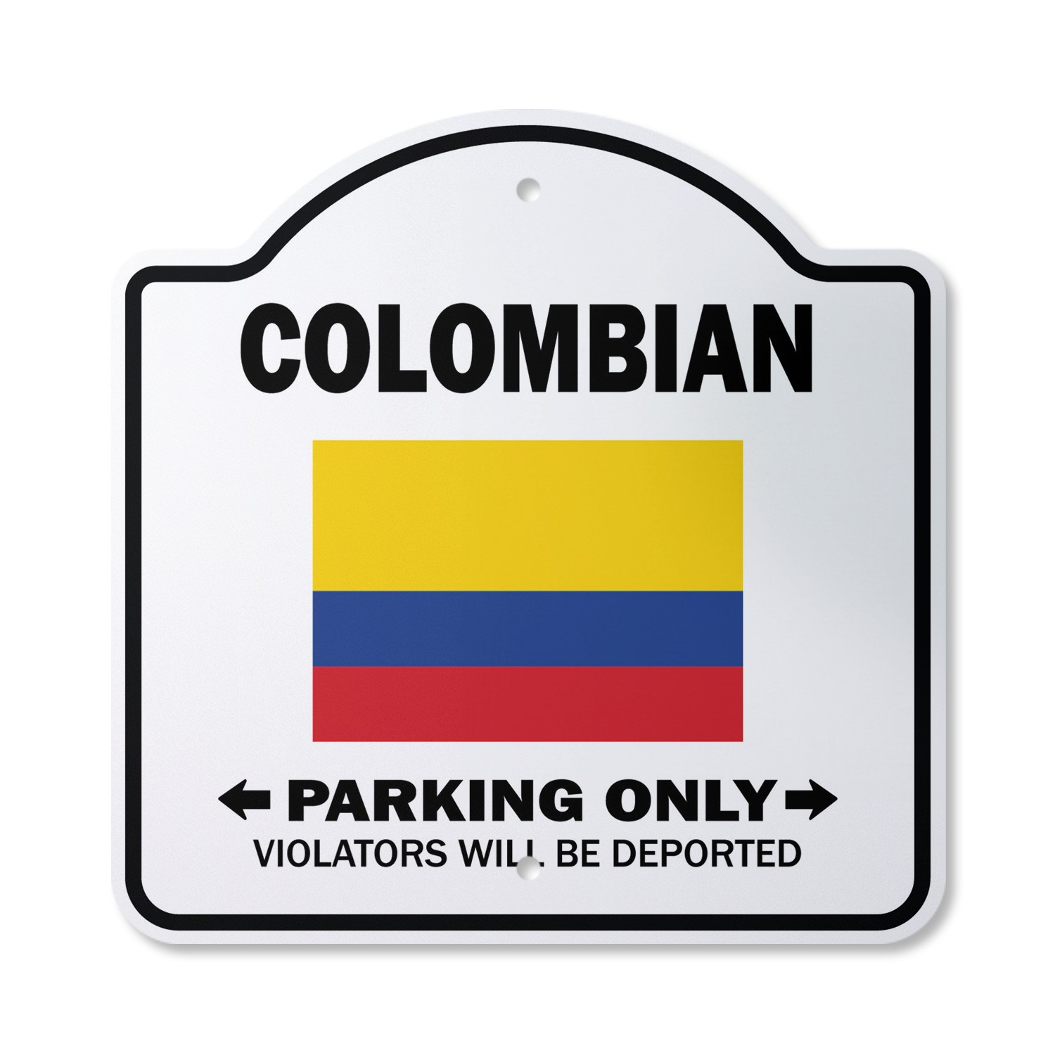 Colombian Parking Plastic Sign Novelty Funny Colombia Coffee Drug Lord