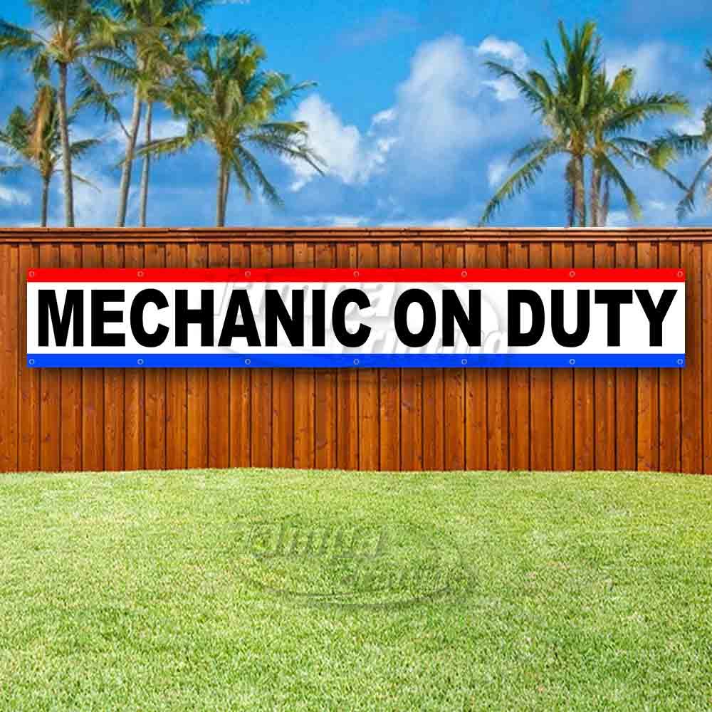 MECHANIC ON DUTY Advertising Vinyl Banner Flag Sign LARGE HUGE XXL