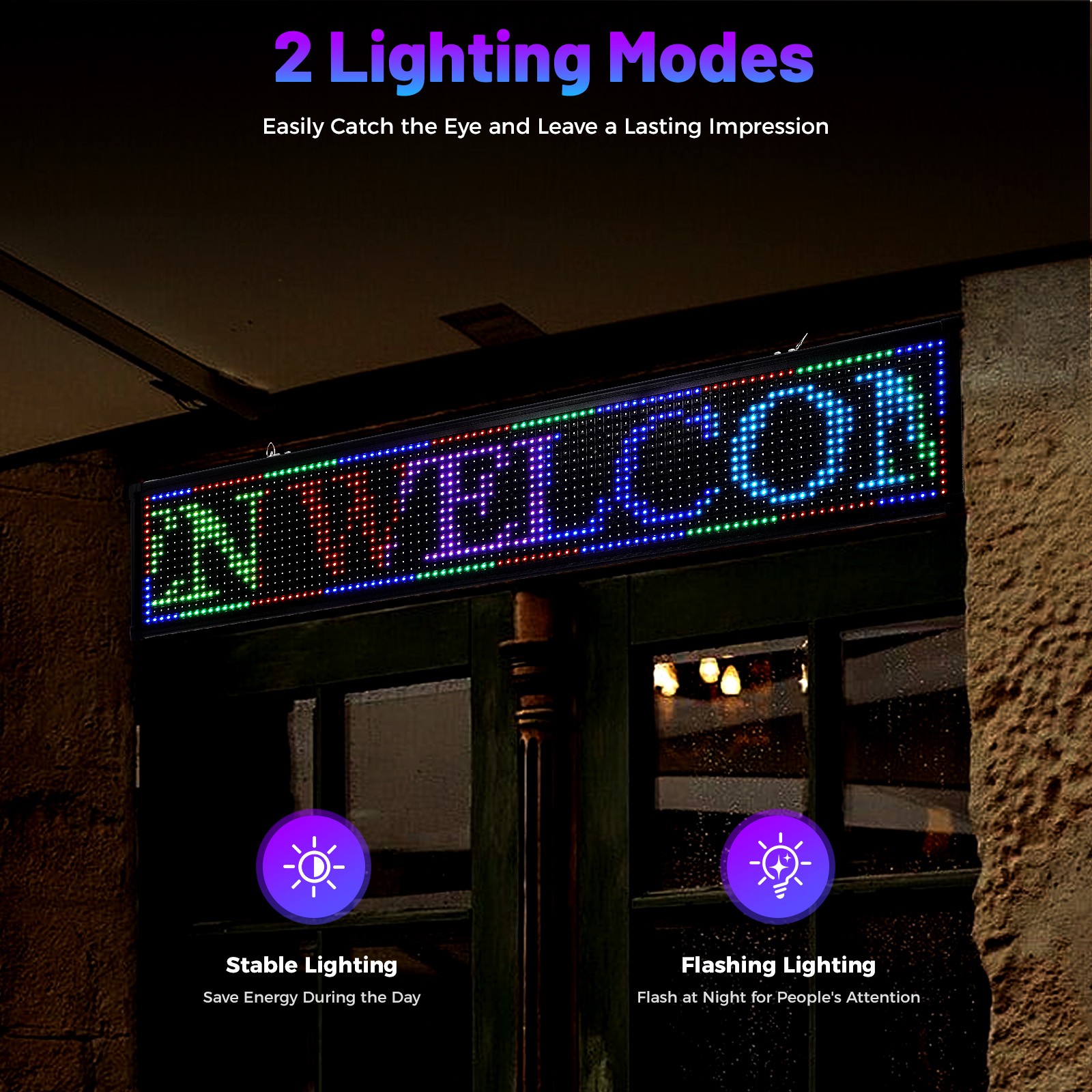 40 x 8-inch LED Seven-color Aluminum and Plastic Sign Outdoor Advertising Board