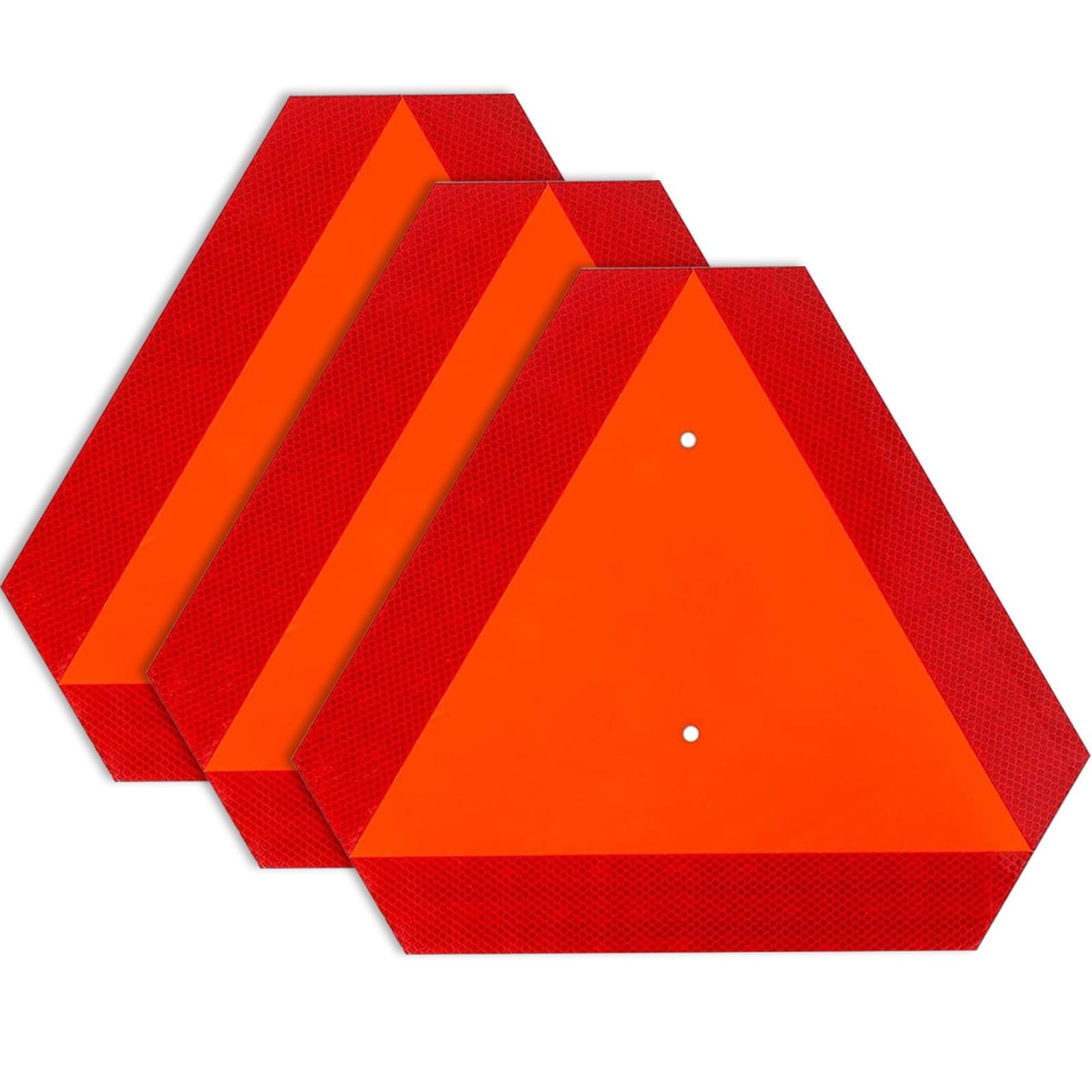3-Pack Reflective Slow Moving Vehicle Signs, 14&Prime;x16&Prime; Triangle Safety Markers for