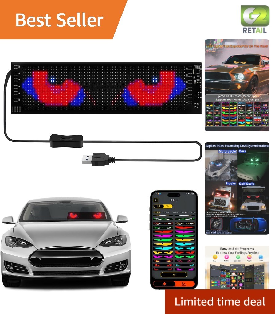 14 »x4 » Waterproof LED Custom Animation Eyes for Cars & Trucks – Remote Control