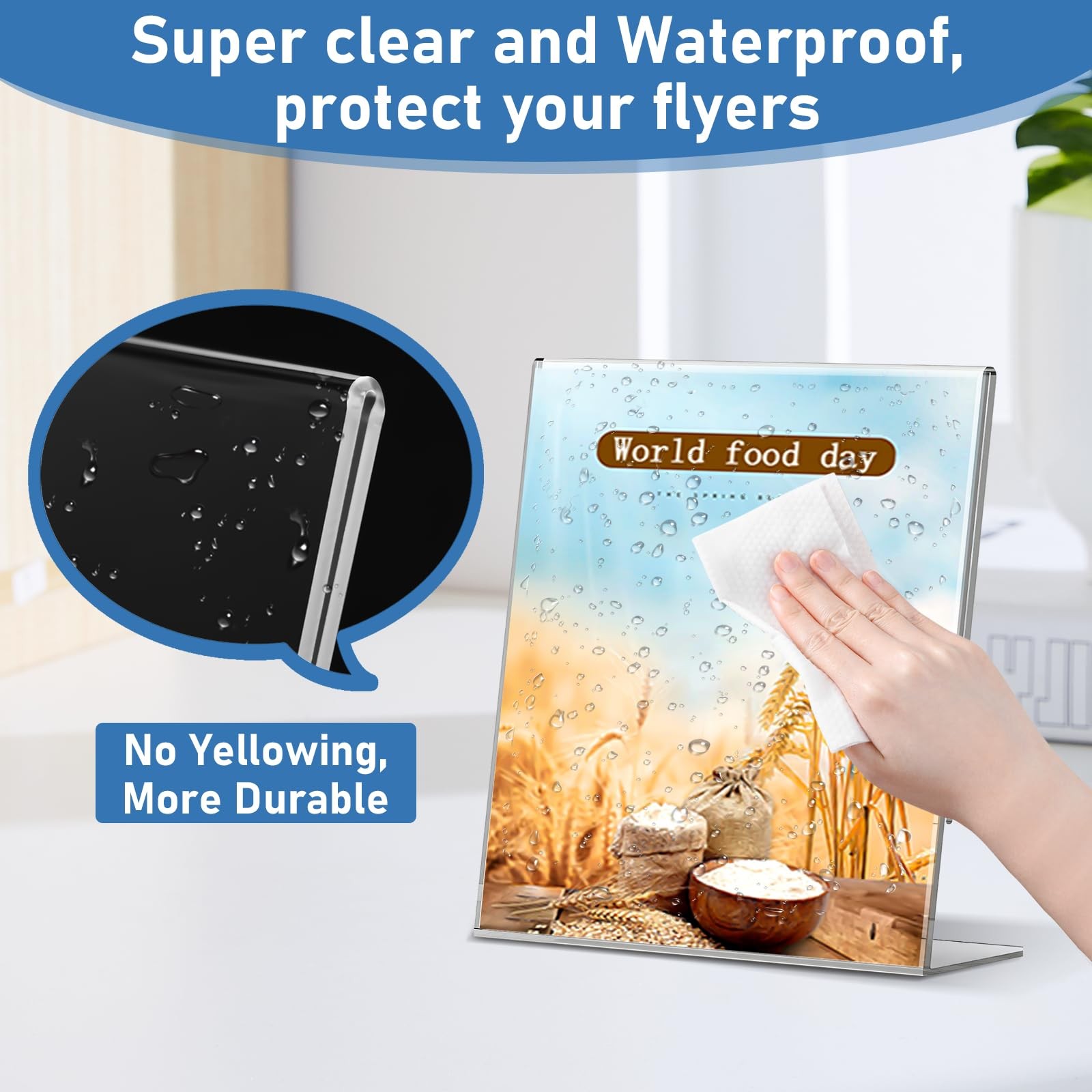 Acrylic Sign Holder 5×7 Inches, 13 Pack Clear 13 Pack-l Shape-5×7,