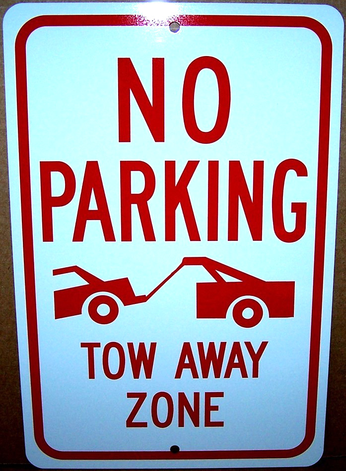 No Parking Tow Away Zone 8&Prime; x 12&Prime; Aluminum Sign – UV Protected