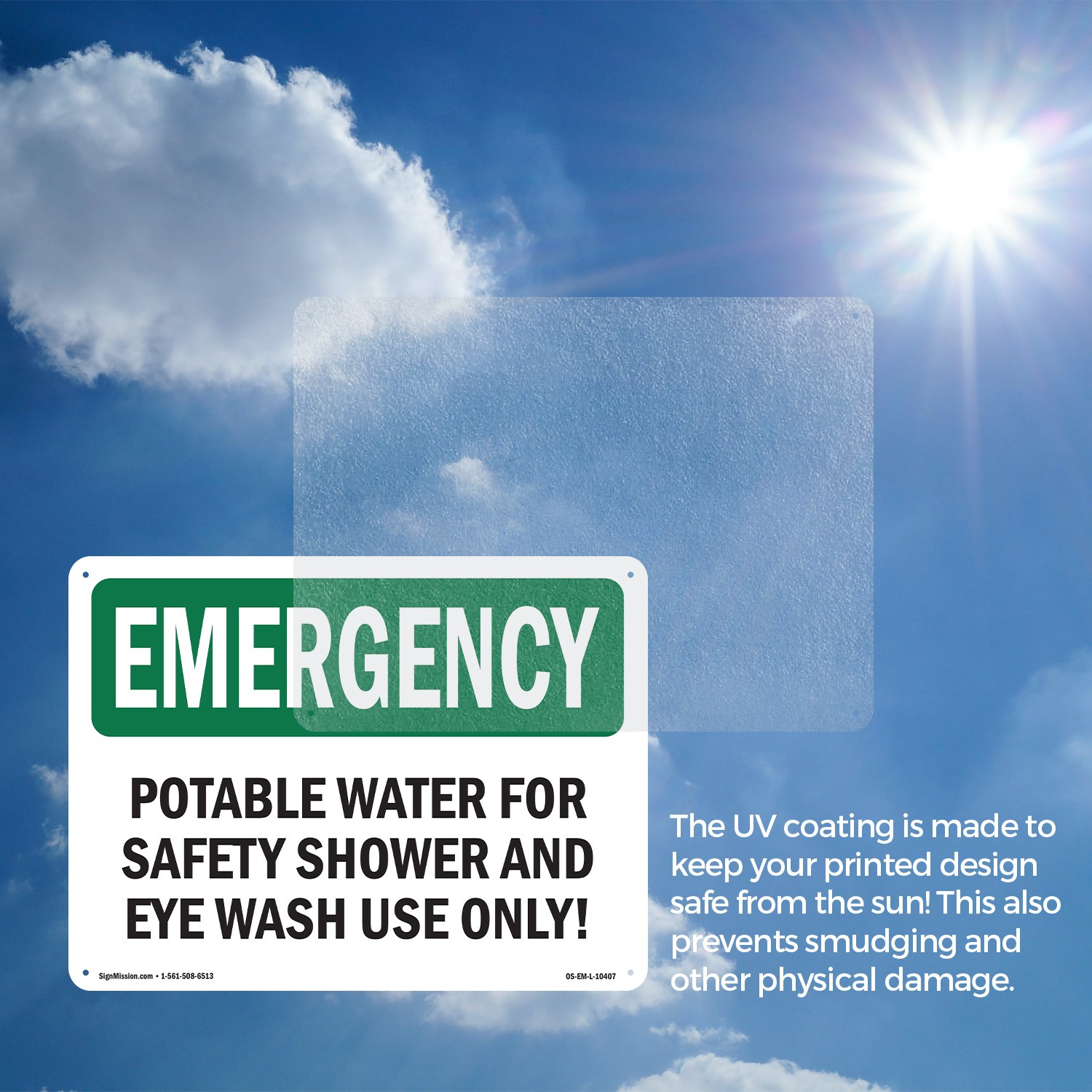 Potable Water For Safety Shower And Eye OSHA Emergency Sign, Decal 5 or 10 Pack