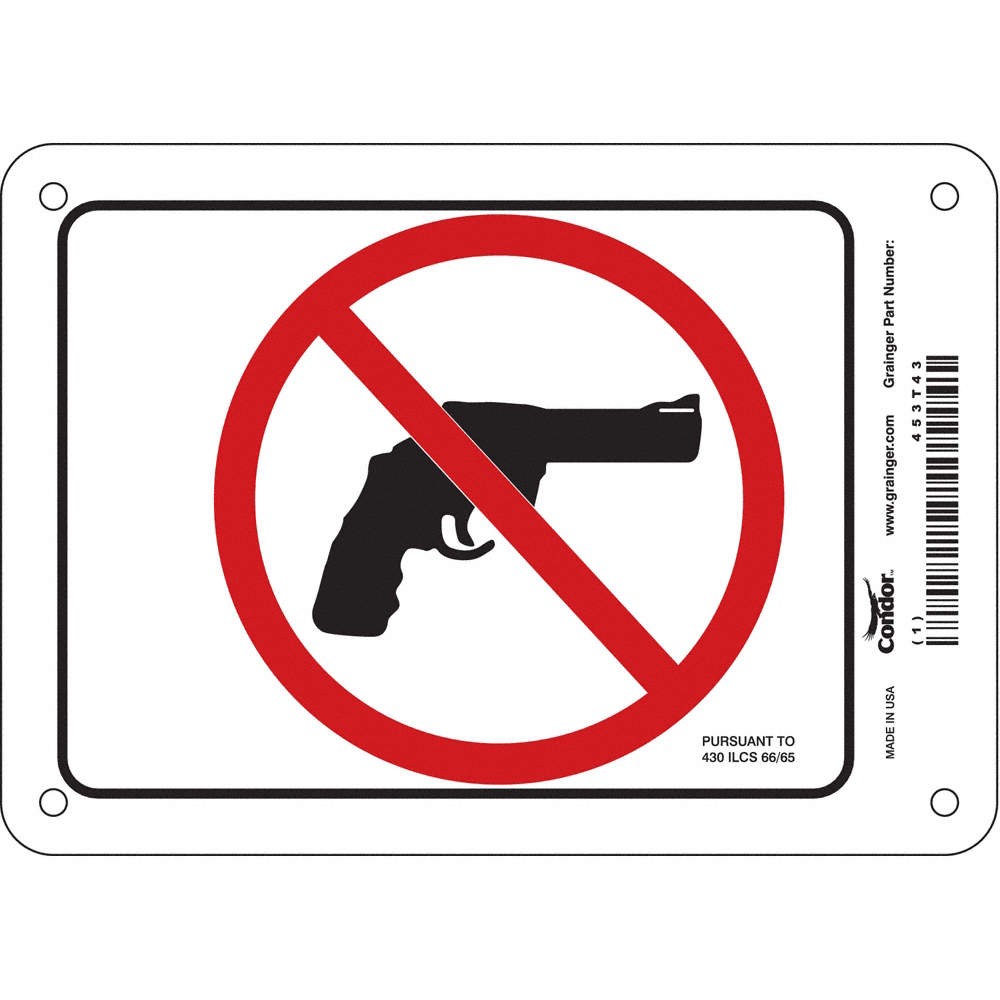 CONDOR 453T43 Safety Sign,5 in x 7 in,Vinyl 453T43
