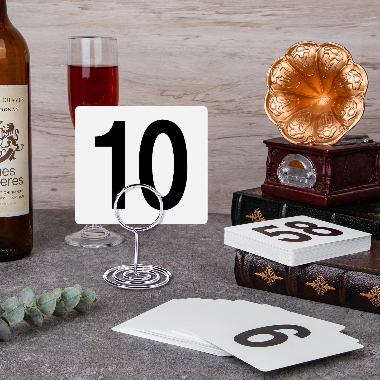 100 PCS Table Numbers 1100 Plastic Double Sided Cards 4×3.7 In Signs