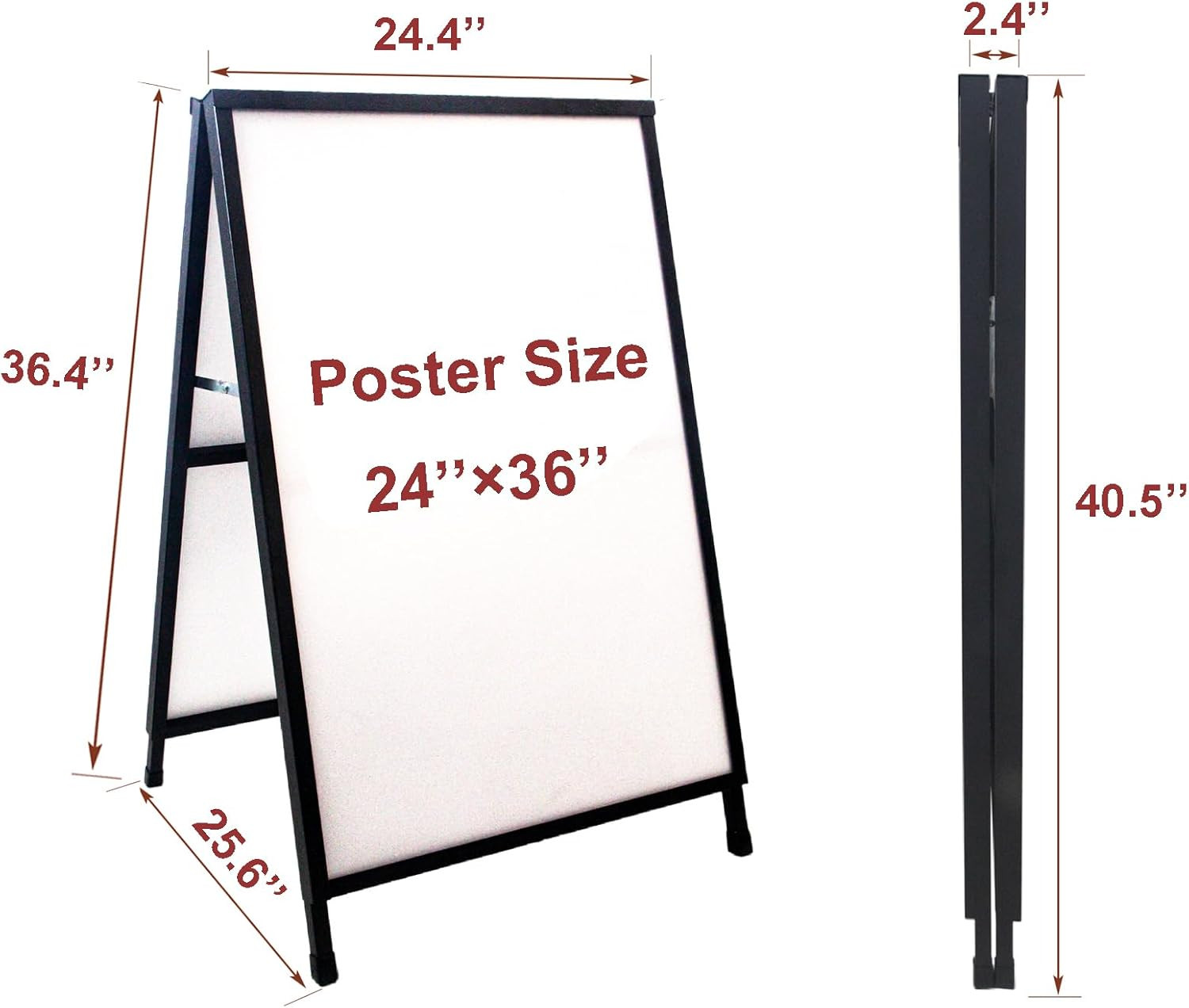 Ydisplay a Frame Sidewalk Sign 24X36 Inches Sandwich Board Signs Outdoor Heavy D