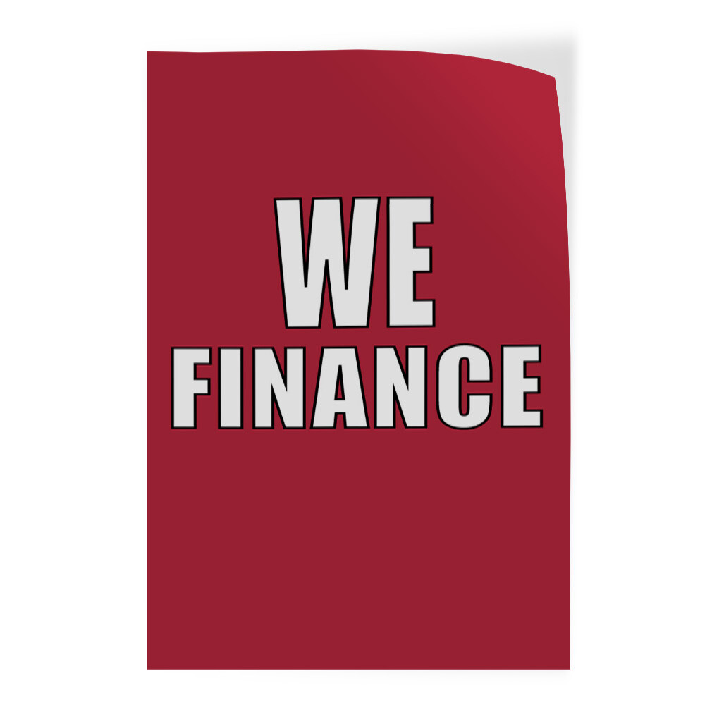 Door Decals Vertical Vinyl Stickers Multiple Sizes We Finance Dark Red Business