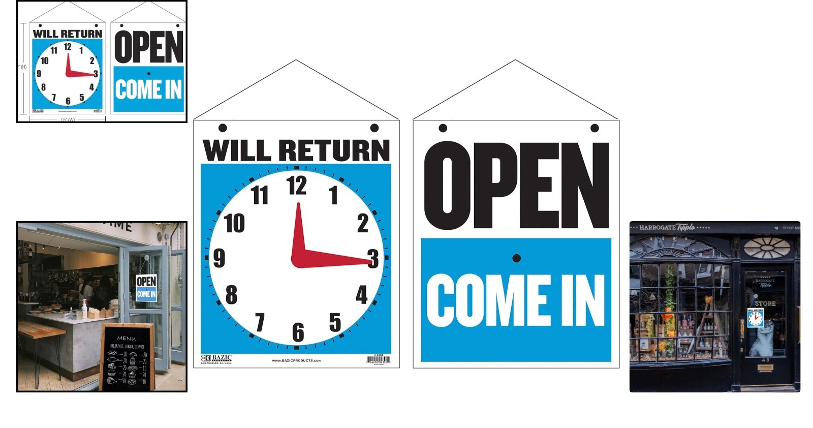 Versatile Open Closed Business Sign with Double-Sided Visibility – 7.5”X9”
