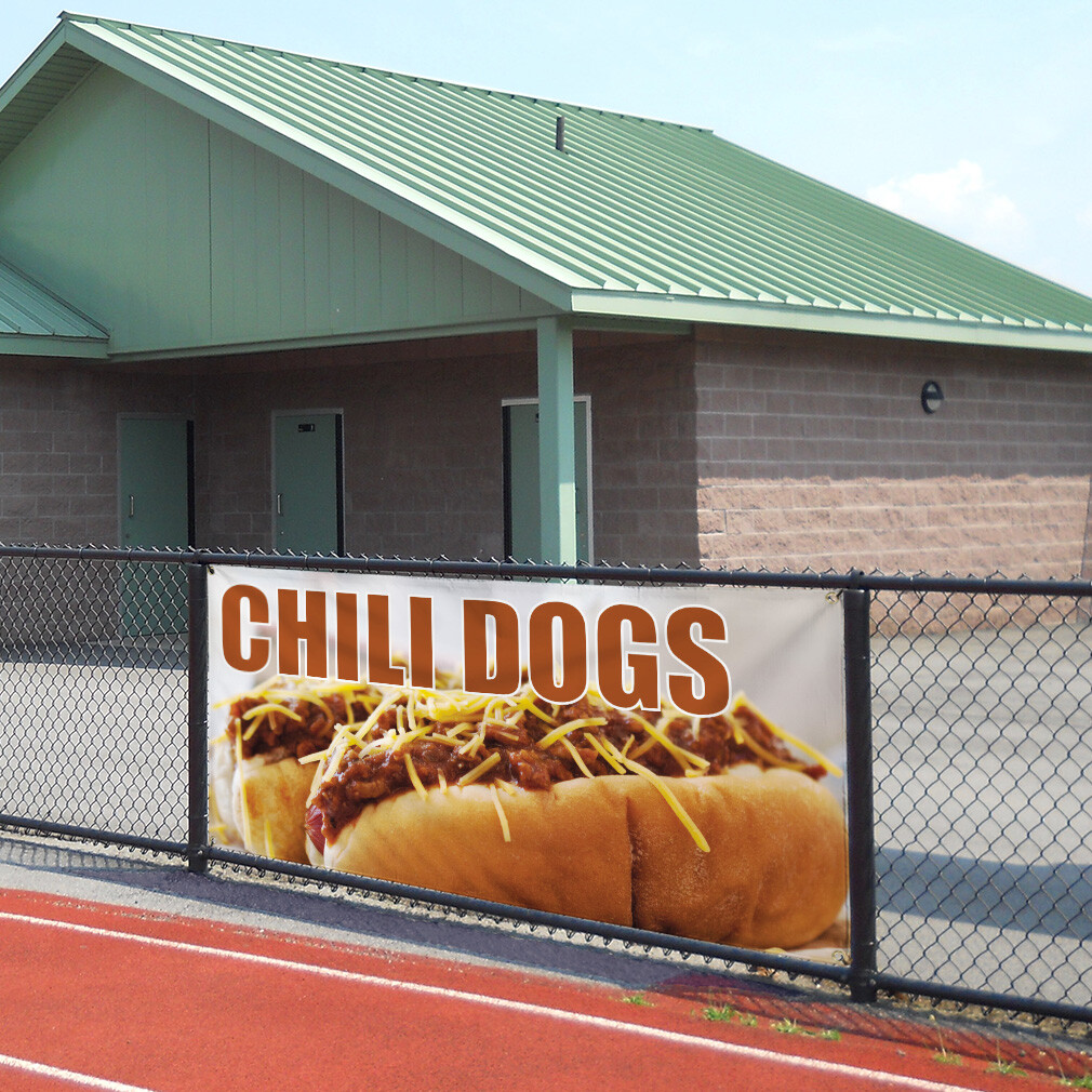 Vinyl Banner Multiple Sizes Chili Dogs Outdoor Advertising Printing D Outdoor