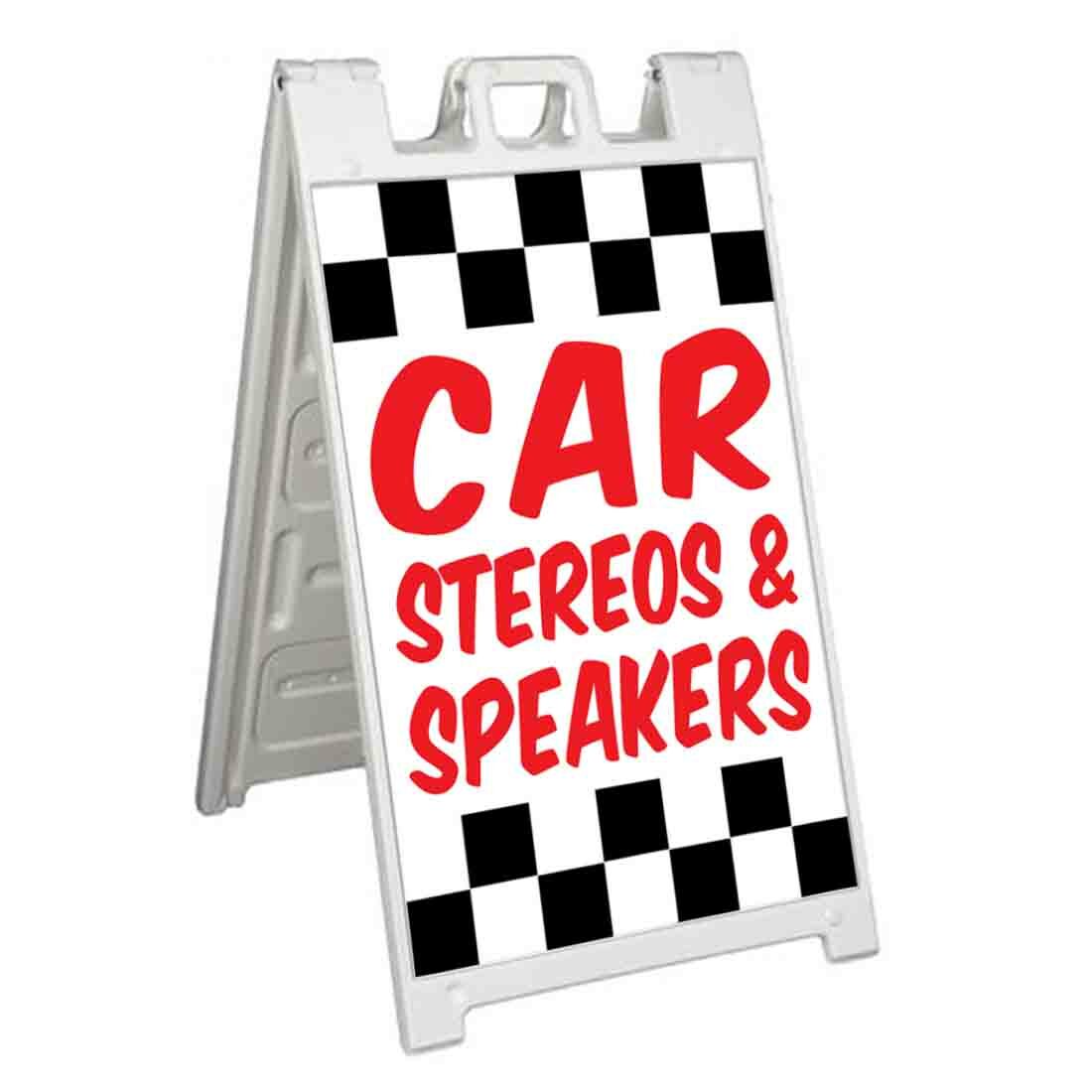 CAR STEREO SPEAKERS Signicade 24×36 Aframe Sidewalk Sign Banner Decal AUTO