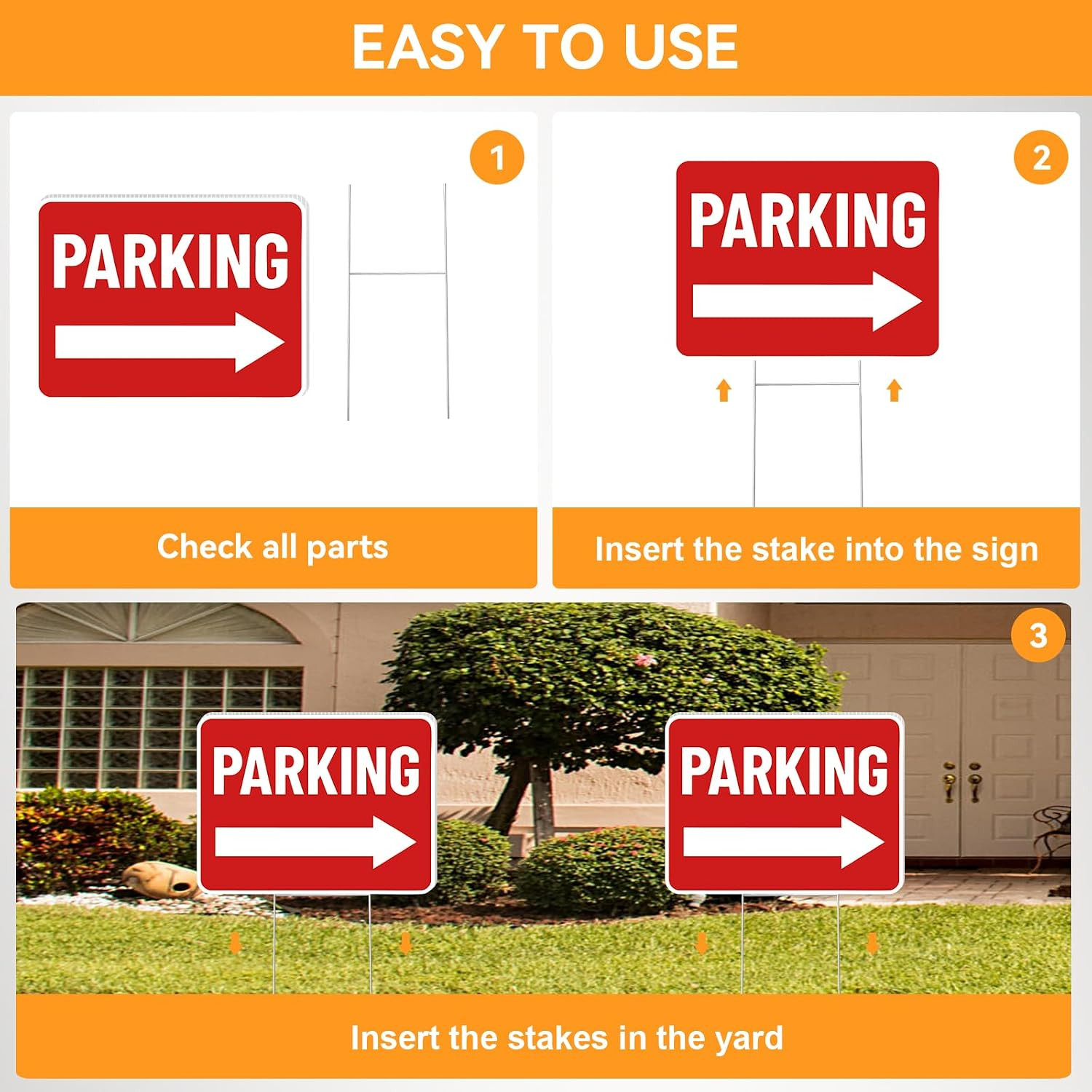 Parking Sign 2 Pack, 16&Prime;X12&Prime; Parking Signs for outside Event, Double Sided Water