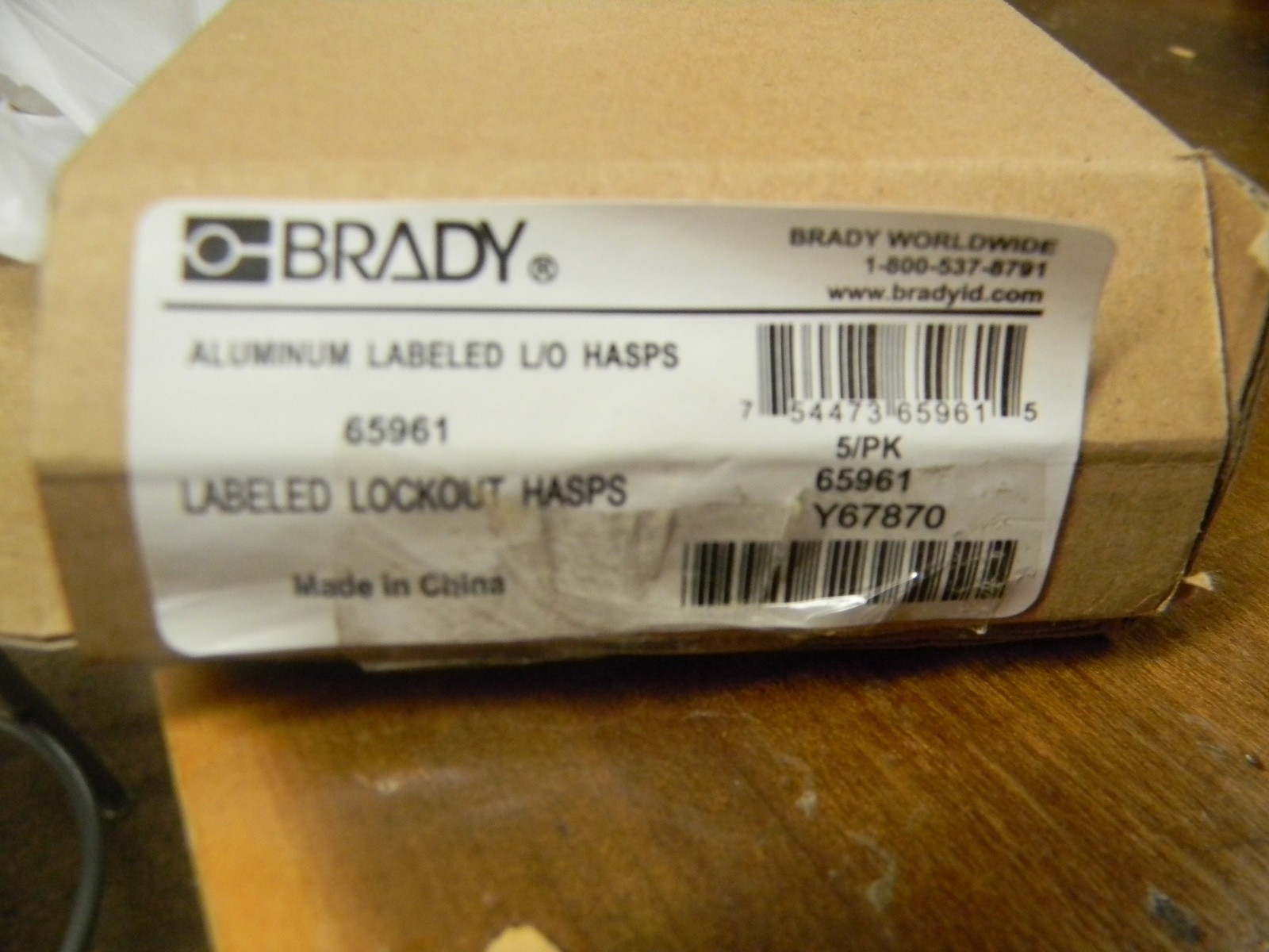 Brady 65961 Aluminum Label Hasp Danger This Energy Source Has Been Locked Out