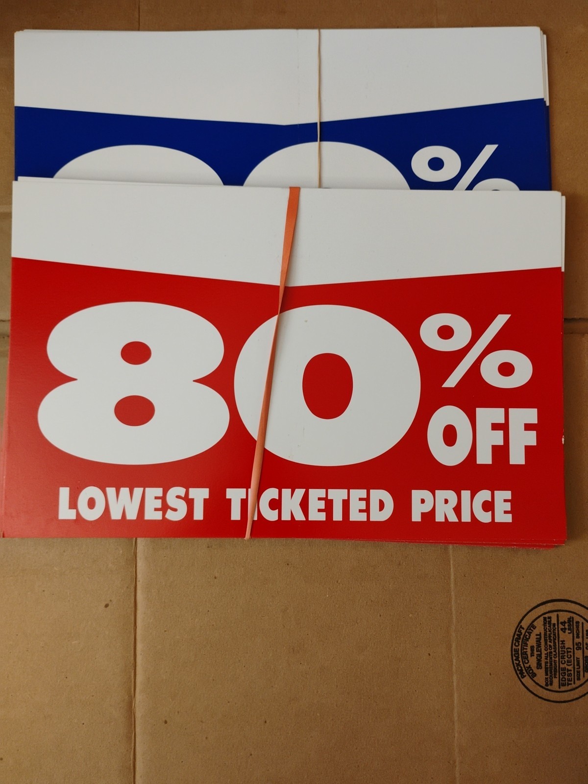 Discount Percentage Off Signs, Card Stock Type 50,60,80,90%-Off 108 Count 11×7&Prime;