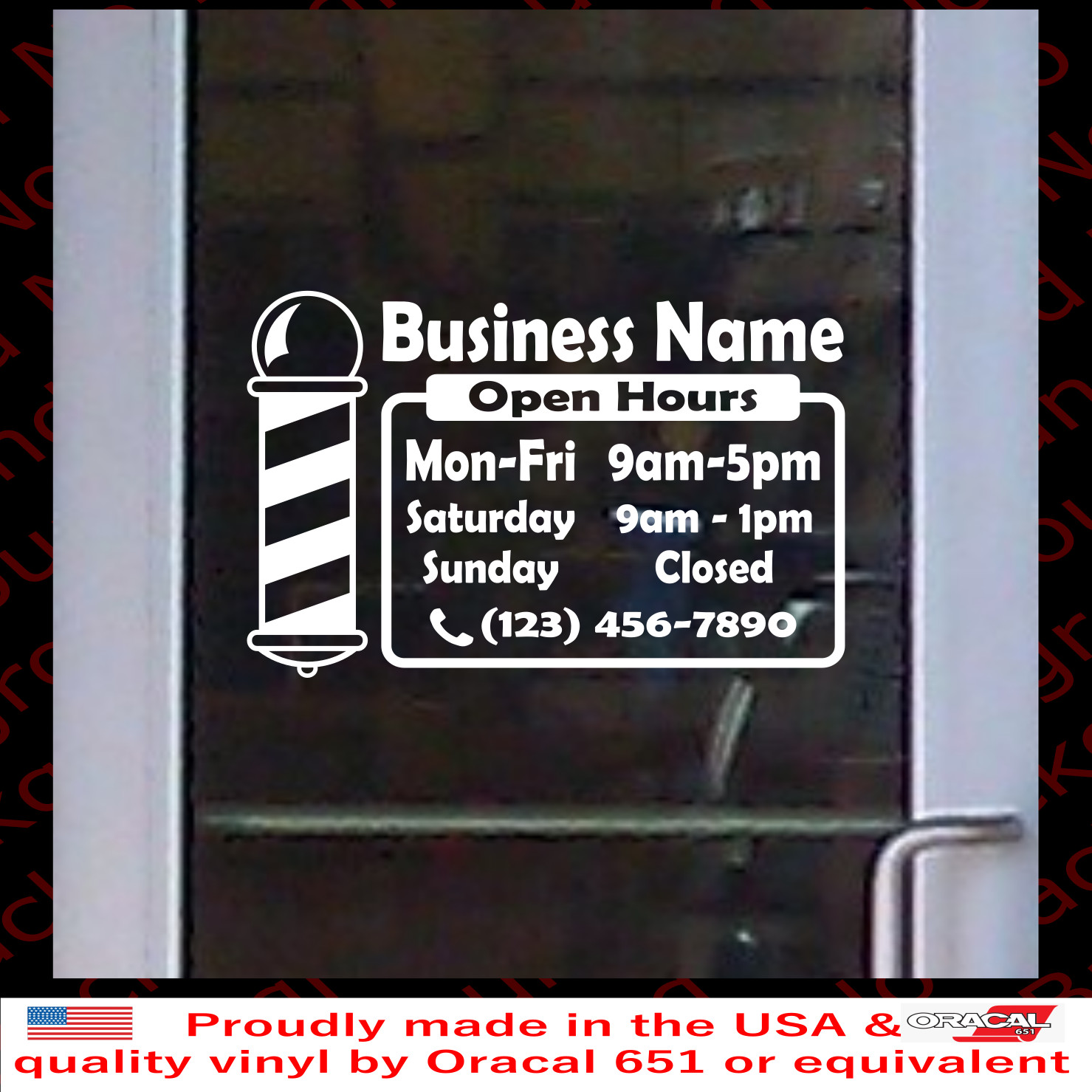 Custom Store Barber Shop BUSINESS OPEN HOURS Vinyl Decal Hair Cut Salon BS026E