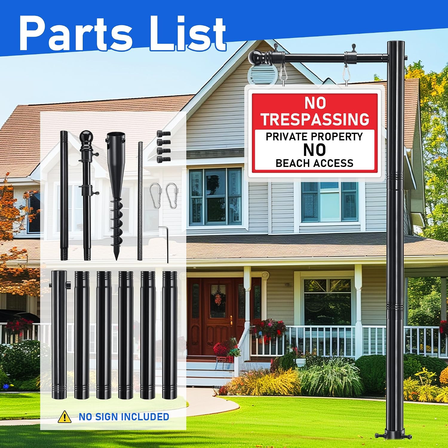 Real Estate Sign Post, 100 Inch Realtor Yard Sign Post for Sale Signs, Rent Sign