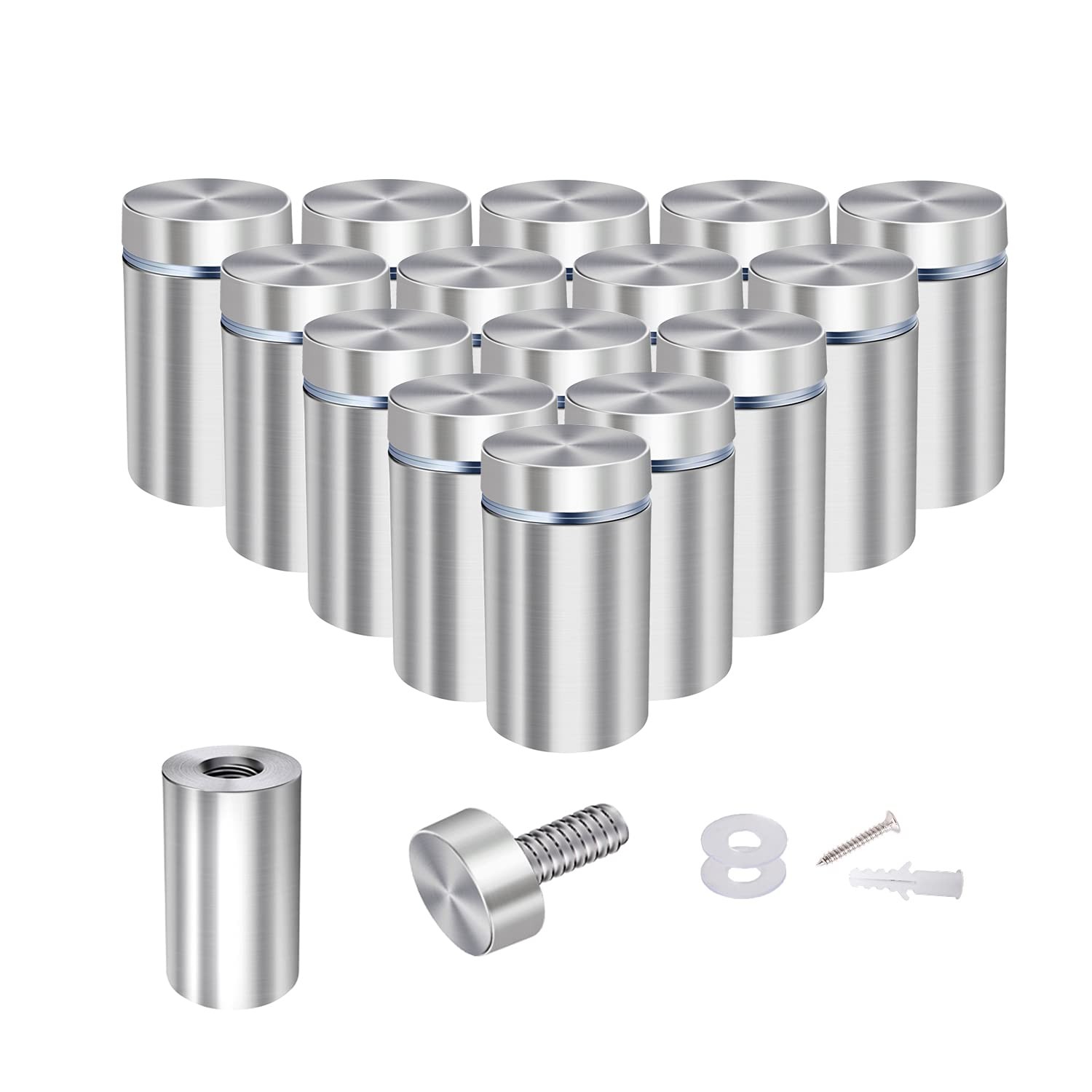 Osring 3/4 x 1 Inch Sign Standoffs Mounting Hardware 16 Pack, Wall 3/4&Prime;x1&Prime;