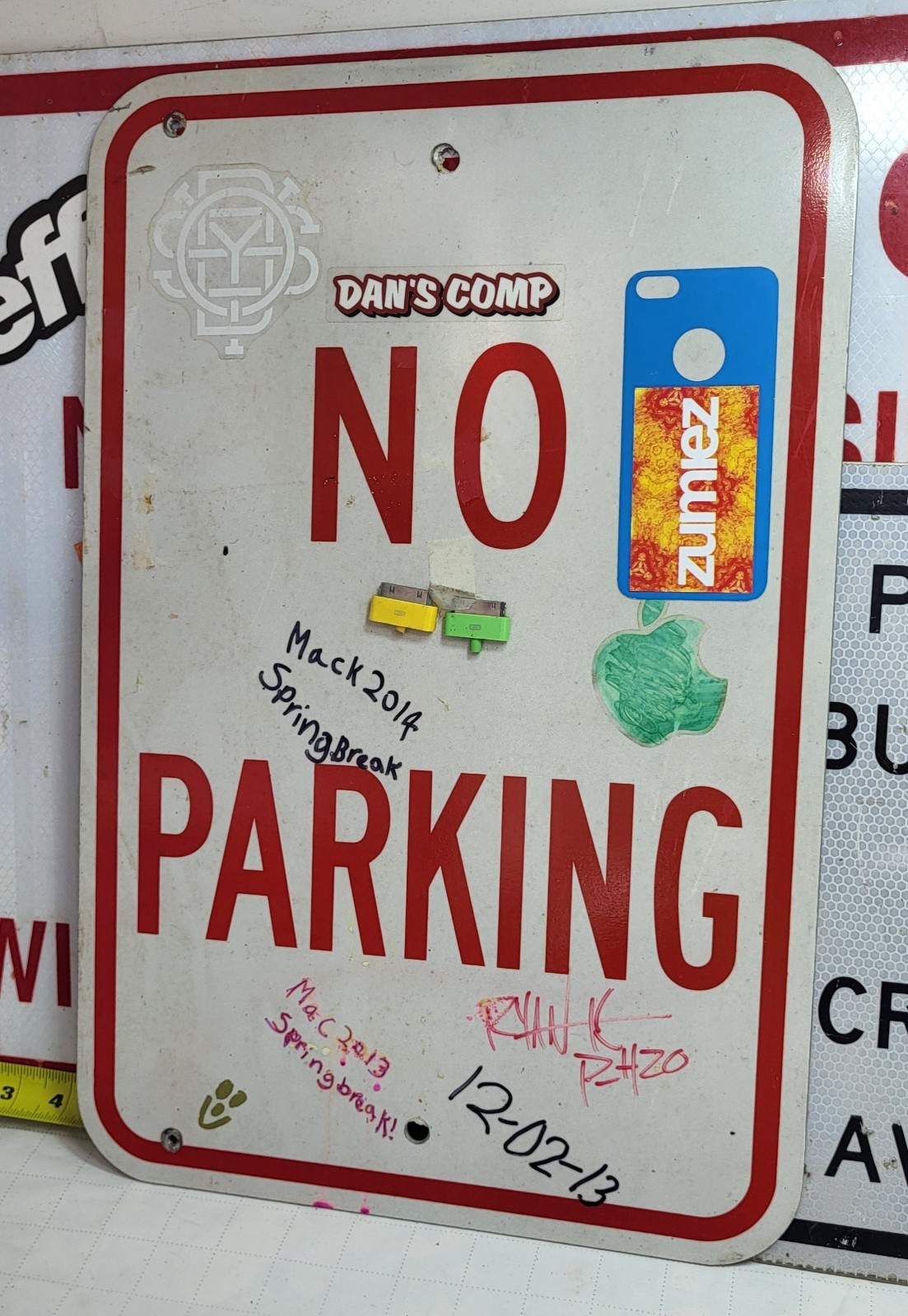 LOT OF 6 OLD USED ALUMINUM SIGNS RANDOM