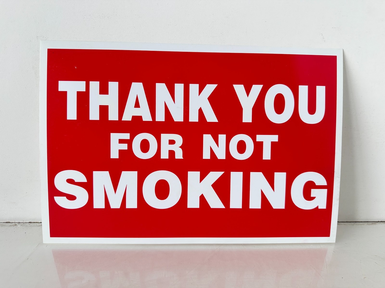 Lot Of 4 Black, Red & White Flexible Plastic “Thank You for not Smoking” Signs