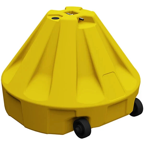 Plasticade Roll-A-Post Portable Sign Base, 24&Prime;, Plastic, Yellow