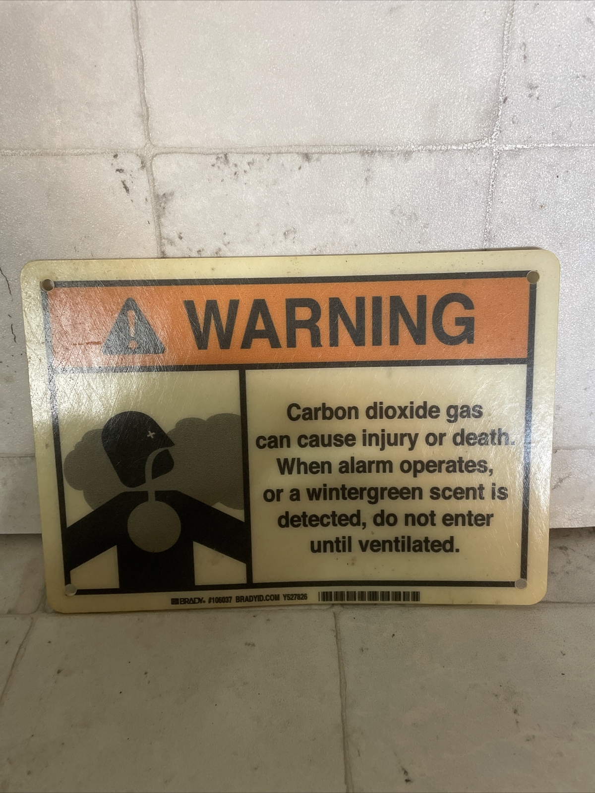 Carbon Dioxide Warning Sign, 10 Inches Long 7 Inches Wide Plastic Signage