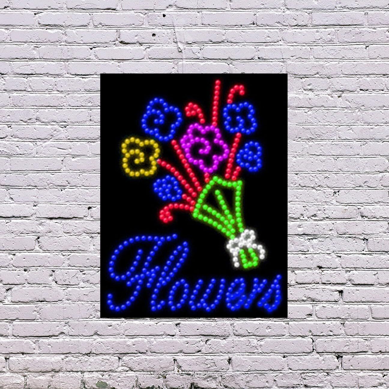LED Flowers Sign | Light Up Sign | 26&Prime;H x 20&Prime;W x 2&Prime;D