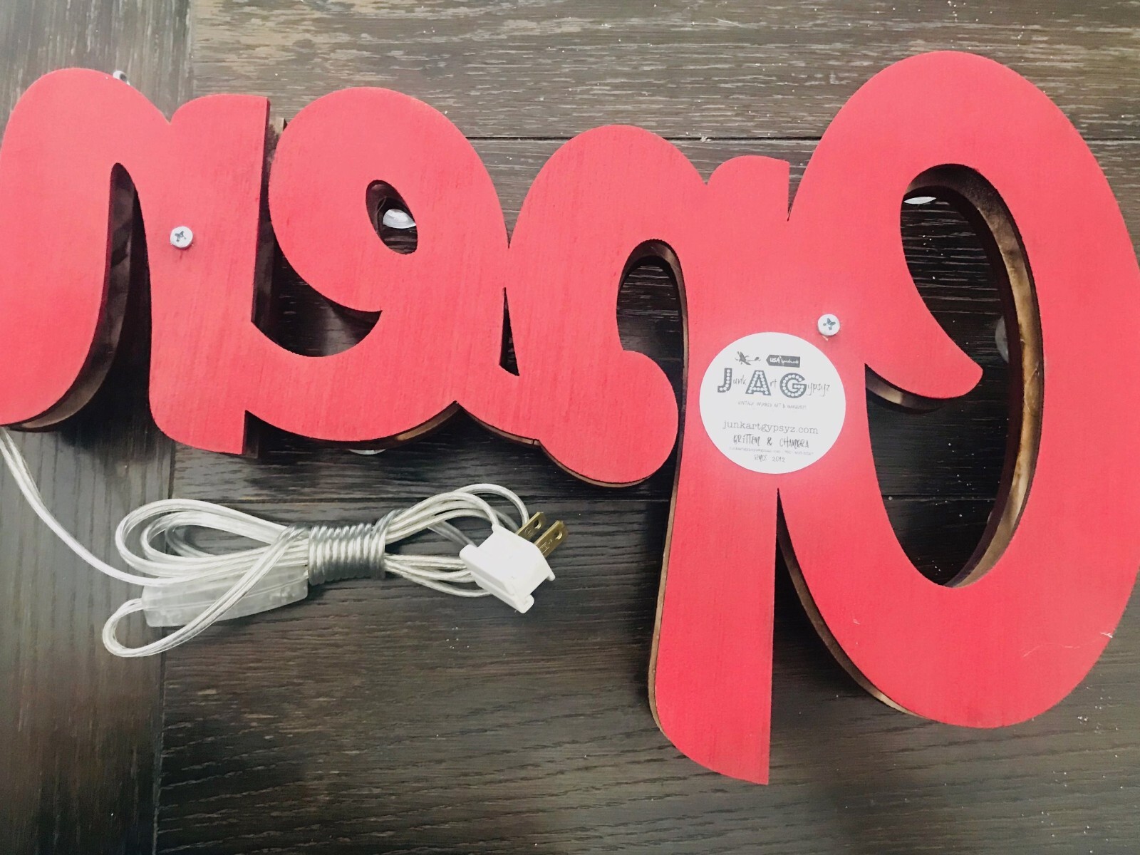 Handmade OPEN Lighted Sign Marquee Business Sign, CUSTOM with Free Shipping