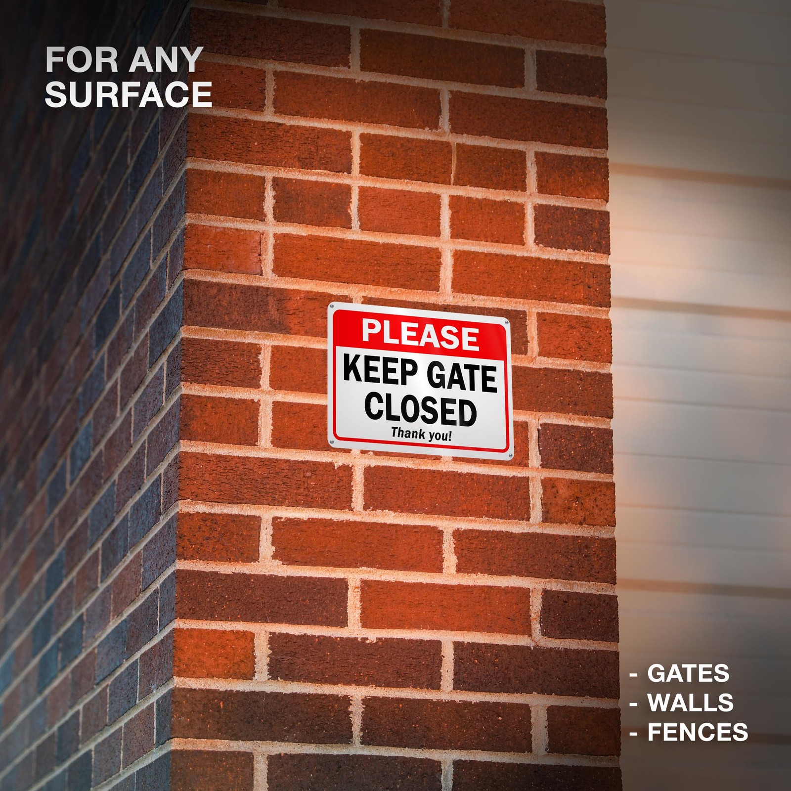 2 PCS 7×10 Inch Please Keep Close Gate Closed Aluminum Sign Metal Board Yard