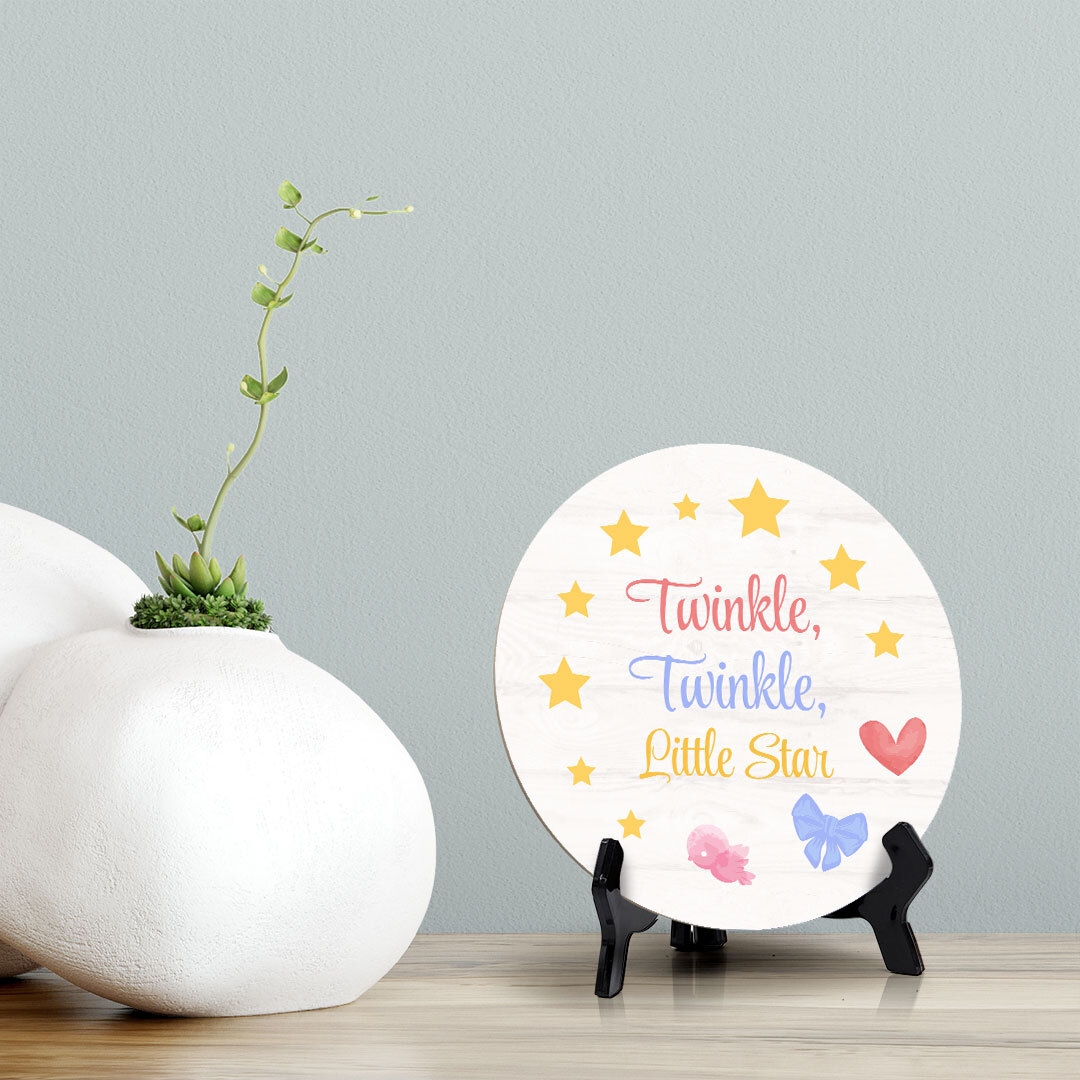 Signs ByLITA Baby Shower Decoration Circle Table Signs Home Decor
