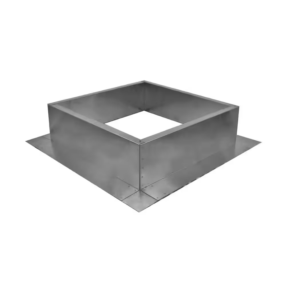 Box is 21 in. Wide x 21 in. Long x 6 in. High Aluminum Roof Curb