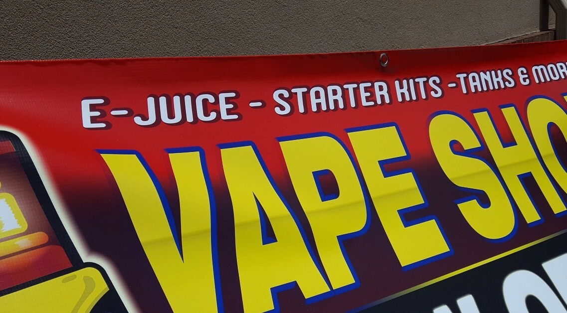 VAPE SHOP Now Open Sign Banner Colorful Display Indoor Outdoor Vinyl Hang Poster