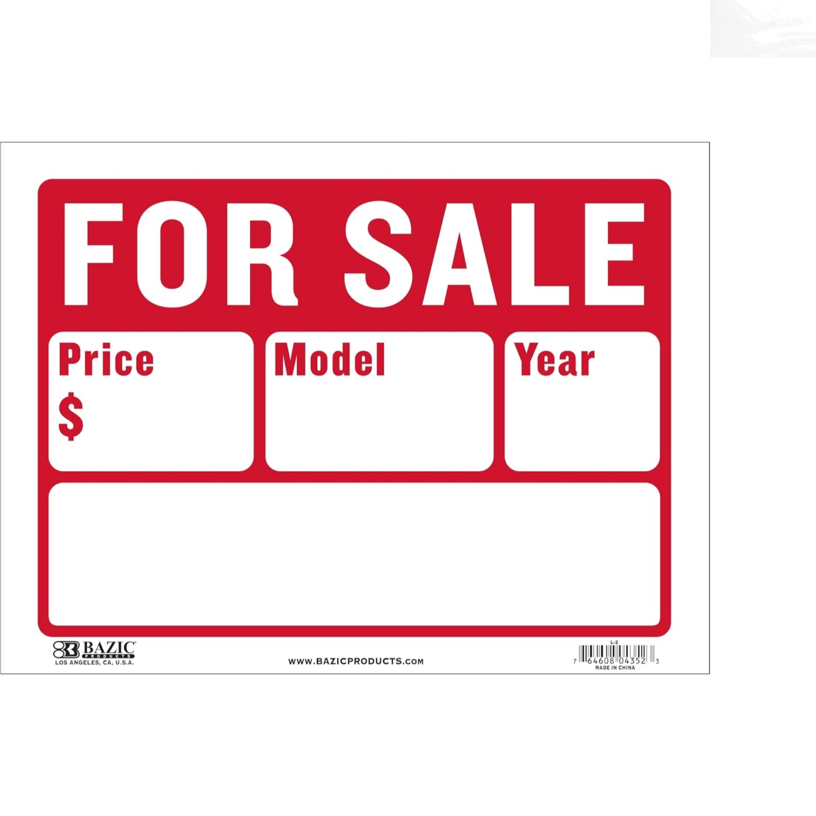 Pack of 24 BAZIC 12&Prime; x 16&Prime; Stunning Red For Sale Signs for Effective Promotions