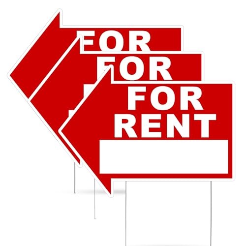 Large Huge For Rent Yard Arrows Yard Sign Double Sided With Stake Large 16 In…